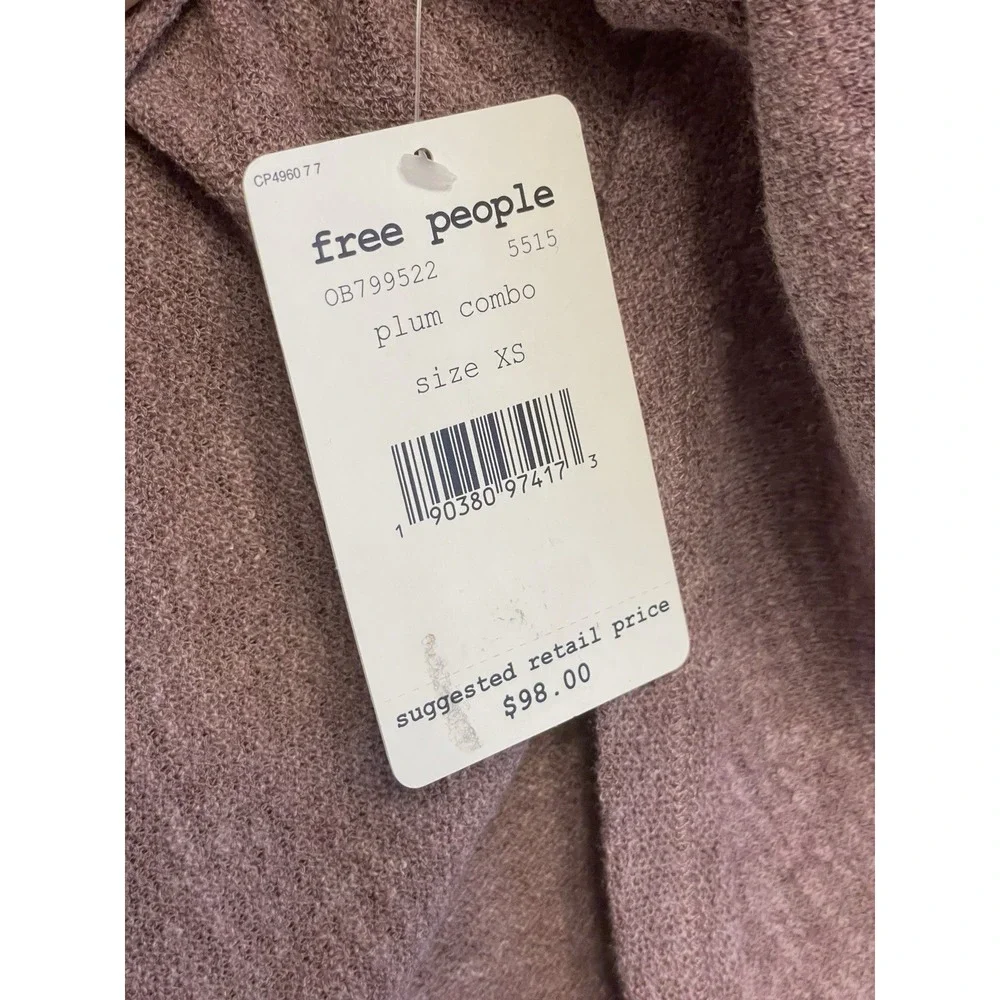 Free People We the Free Friday Fever Top Women XS Purple Blue Boho Patchwork New